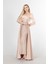 Bej Drape ve Kuyruk Detaylı Simli Abiye Elbise 6502422.55 4