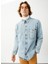 Düz Açık Indigo Erkek T-Shirt DT10074_JOSEPH Regular Fit Açık Ind 1