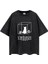 Yıkamalı Cat In Cube Baskılı Oversize Eskitme T-Shirt 2