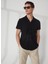 Slim Fit Siyah Düz Erkek Gömlek DT10296_DENIM Trip Apaç Yaka Slim F 1