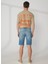 Açık Indigo Erkek Denim Şort DTE316_STRAIGHT Fit Normal Bel Açık 5