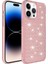 Apple iPhone 14 Pro Max Kılıf Köşe Korumalı Darbe Emici Airbagli Parlak Tasarımlı Snow Kapak Pembe 1