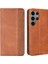 Samsung Galaxy S23 Ultra Retro Doku Telefon Kılıfı Pu Deri Stand Cüzdan Cep Telefonu Kapağı (Yurt Dışından) 1