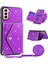 Samsung Galaxy S23 Kickstand Card Tutucu Deri Kaplamalı Tpu Kapağı Omuz Kayışı ile Glitter Telefon Kılıfı (Yurt Dışından) 1