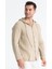 Uzun Kol Erkek Kapüşonlu Yazlık Müslin Sweatshirt Vizon Vzn 4