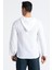 Uzun Kol Erkek Kapüşonlu Yazlık Müslin Sweatshirt Beyaz Byz 2