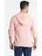 Uzun Kol Erkek Kapüşonlu Yazlık Müslin Sweatshirt Pudra Pdr 2