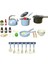 Çocuklar Mutfak Rolü Play Play Mini Muteserler ve Çocuklar Için Pişirme Aracı 32PCS 32PCS Mavi (Yurt Dışından) 1