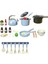 Çocuklar Mutfak Rolü Play Play Mini Muteserler ve Çocuklar Için Pişirme Aracı 32PCS 32PCS Mavi (Yurt Dışından) 3