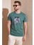 Baskılı Pamuk Bisiklet Yaka Slim Fit T Shirt Erkek T Shirt 646B3890 1