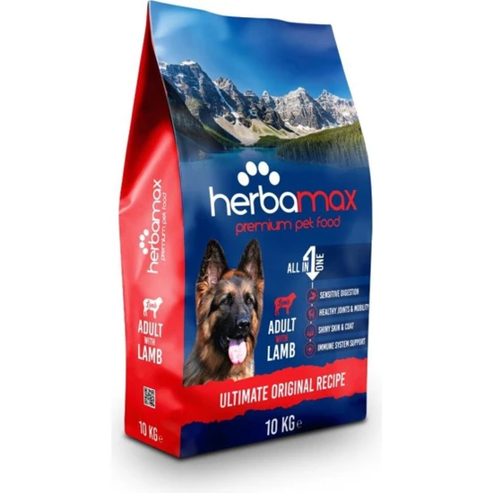 Herbamax Premium Kuzu Etli ve Pirinçli Yetişkin Köpek Maması 10 kg