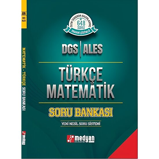 Medyan Yayınları Medyan Yayınları DGS - ALES Türkçe Matematik Soru Bankası