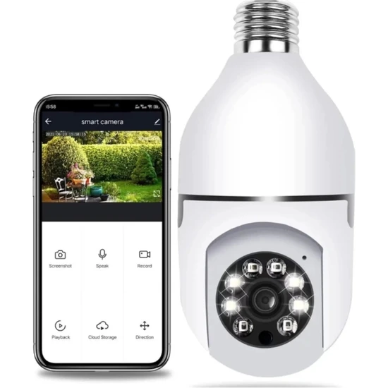 Airstorr Gözetim Kameraları Şeklinde Ampul, Wifi Işık Soketi Ampul Güvenlik Kamera Ampul