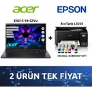 Acer Extensa EX215-54 Core I5 1135G7 8gb 512GB SSD Freedos 15.6" Fhd NX.EGJEY.005 ve Epson L3250 Renkli Tanklı Yazıcı Baskı-Tarama-Kopya- ( Usb, Wifi) + Orijinal Epson 4X65 ml + 1 C11CJ67405