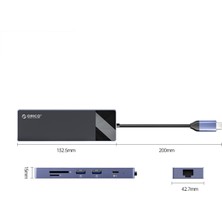 Orıco Type-C PD100W HDMI 4K@30Hz RJ45 Sd Tf 5gbps Type-C 4 Usb-A Portlu Hub Çoklayıcı