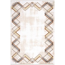 Ipek Mekik Halı Lapena Kahve Ekru Çizgili Desen Halı