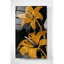 Hinora Gold Yaprak Cam Tablo, Dekoratif Cam Tablo