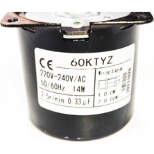 60KTYZ 14W 2,5Rpm Senkron Motor- Döner, Kuluçka, Kızartma, Buz Makineleri İçin