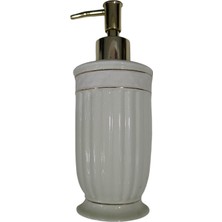 Es Dekor Home Ev Lotion Dispenser Sıvı Sabunluk Krem Yeşil Yükseklik 19 cm Üstten 8 cm