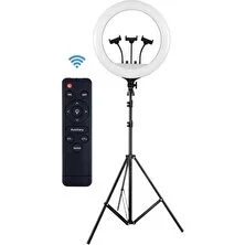 Smayling Ring Light LED Işık Halkası 21 Inç 54 cm Profesyonel Stüdyo Işığı ve 210 cm Döküm Ayak Kumanda Çanta Influencer Kuaför Makyaj Işığı Tattoo Ve Canlı Yayın Işığı