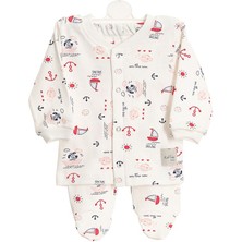 Zehhar Denizci Desen %100 Pamuk Bebek Alt-Üst Pijama Takımı
