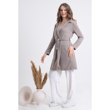 Pınkmark Kadın Vizon Beyaz Kuşaklı Kimono Pantolon Takımı PMTK25577