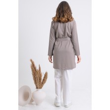 Pınkmark Kadın Vizon Beyaz Kuşaklı Kimono Pantolon Takımı PMTK25577