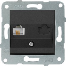 Viko Linnera Life Gece Siyahı Tekli Nümeris Cat-3 Telefon Prizi Çerçevesiz - 90444013