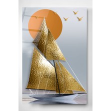 Hinora Yelkenli Cam Tablo, Dekoratif Cam Tablo