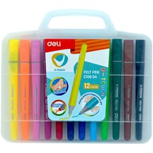 Deli U-Touch Keçeli Kalem 12 Renk Çantalı  C10604