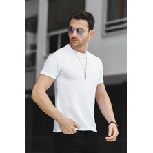 Oksit Caster Ottoman Kumaş Basic Slim Fit Likralı Erkek Tshirt