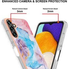 Cool-M Samsung Galaxy A14 5g Mermer Çiçek Desen Imd Iml Tpu Telefon Kılıf Anti-Drop Elektrapılaşma Çerçevesi Arka Kapak (Yurt Dışından)