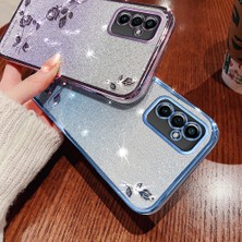 Cool-M Samsung Galaxy A14 5g Cep Telefonu Kılıfı, Gradyan Glitter Powder Rhinestone Dekor Çiçek Deseni Tpu Kapak Kabuğu (Yurt Dışından)