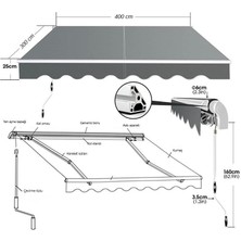 Pamukkale Branda Mafsallı Tente Ithal Akrilik Su Geçirmez Kumaş 400 x 300