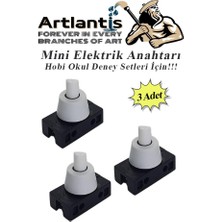 Artlantis Mini Anahtar Arapuar Çıtçıt Anahtar 3 Adet Elektrik Devresi Için Açma Kapama Düğmesi On / Off Siyah Beyaz Anahtar