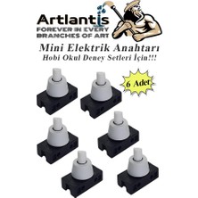 Artlantis Mini Anahtar Arapuar Çıtçıt Anahtar 6 Adet Elektrik Devresi Için Açma Kapama Düğmesi On / Off Siyah Beyaz Anahtar