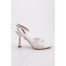 DGN 415 Kadın  Bilekten Bağlama Topuklu Ayakkabı