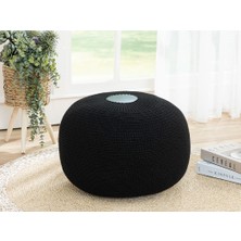 English Home Knit Splay Örgü Puf Siyah