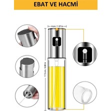 Maridet 3 Adet Cam Sprey Yağdanlık Şişesi Ayçiçek Zeytinyağı Sirke Püskürtücü Limon Sos Yağ Püskürtme Şişe