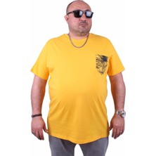 Moc Grande Mocgrande Erkek Büyük Beden Sıfır Yaka Cepli Tişört 23185 Sarı