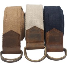 Anatolia Craft Unisex Derili Erkek Kadın Kız Genç Için D Tokalı  Antik Halkalı Dokuma Taba Bejkrem Lacivert Taktik Spor Kanvas Kot Bez Kemer
