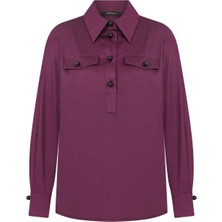 ROMAN Cep Detaylı  Bluz Mürdüm K2213082_007