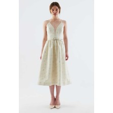 ROMAN Desenli Abiye Elbise Standart Renk Y2211337_089