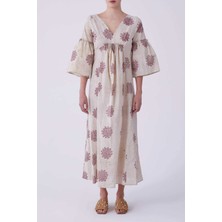 ROMAN Sırt Detaylı Desenli Uzun Elbise Standart Renk Y2169147_089