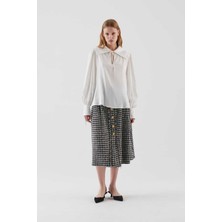 ROMAN Yakası Bağlamalı Bluz Beyaz K2313014_002