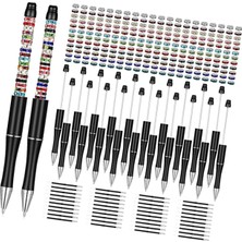 Belovee 300PCS Beadable Pens Ball Kalem 1.0mm Sınav Için Yedek Günlük Kalemler Çizim Siyah Set (Yurt Dışından)