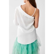 ROMAN Tek Omuz Bluz Beyaz Y2113084_002