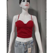 My Model Kırmızı Korse Crop