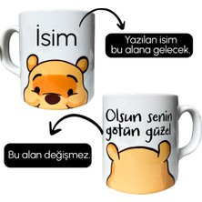 Tasarım İzi Ayıcıklı Olsun Senin Götün Güzel - Kişiye Özel Bardak, Sevgiliye Hediye, Isimli Beyaz Kupa Bardak, Arkadaşa Hediye, Doğum Günü Hediyesi