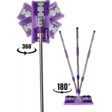 Hermoni Kıskaçlı Cam Silme Mopu Mikrofiber Yedek Bezli Yer Duvar Fayans Silme Mopu